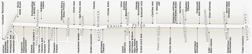 Мапа улице Краља Петра у Београду